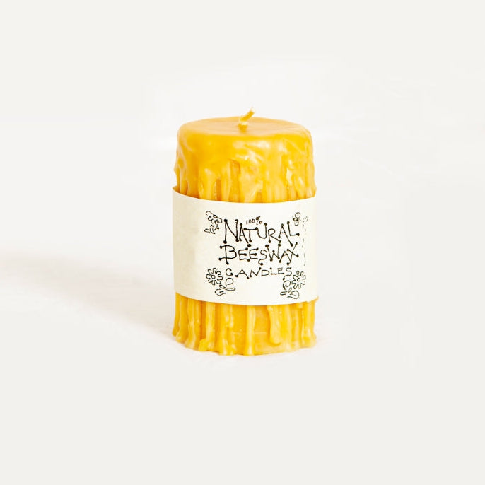 Beeswax Candles- Dripped Pillar