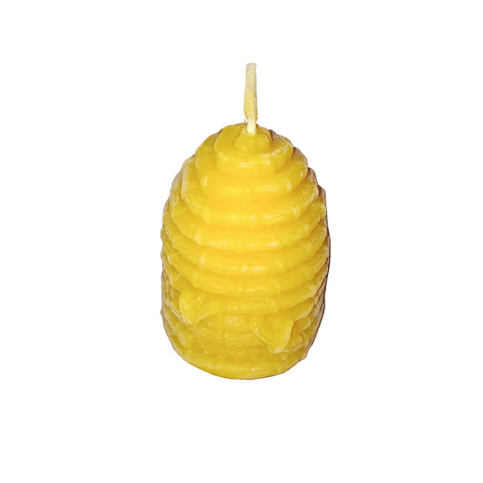 Beehive-shaped beeswax candle