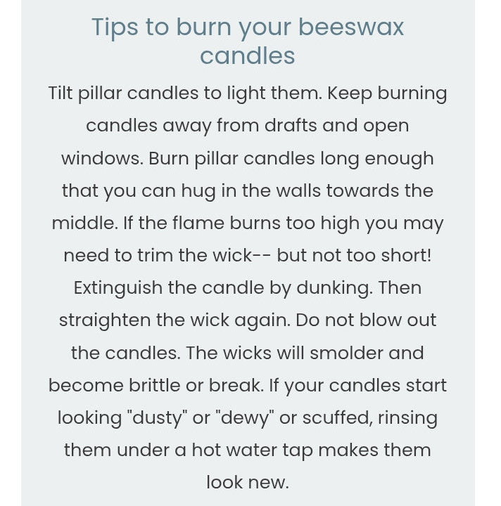 Tips for burning beeswax candles